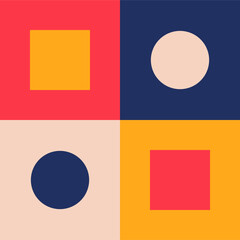 Neo Geometry Bauhaus Style - Square and Circle Colorful and Joyful