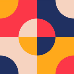 Neo Geometry Bauhaus Style - Circle Corner and Center Colorful and Joyful