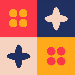 Neo Geometry Bauhaus Style - Star and Dots Variation Colorful and Joyful