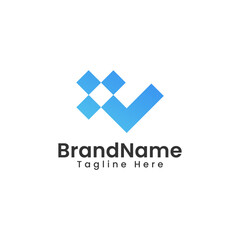 Obraz premium vector Tech Check logo design icon suistable for business finance element vector