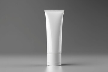 Cosmetic product display on a white and grey background for skin care product presentation. 3D render. High quality photo