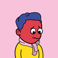 Cartoon Character Wearing cold Jacket vector illustration. People character icon concept. Doodle cool character NFTs.