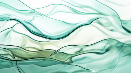 Twisted abstract wavy cyan glass background