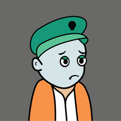 Cartoon Character Wearing Jacket vector illustration. People character icon concept. Doodle cool character NFTs.