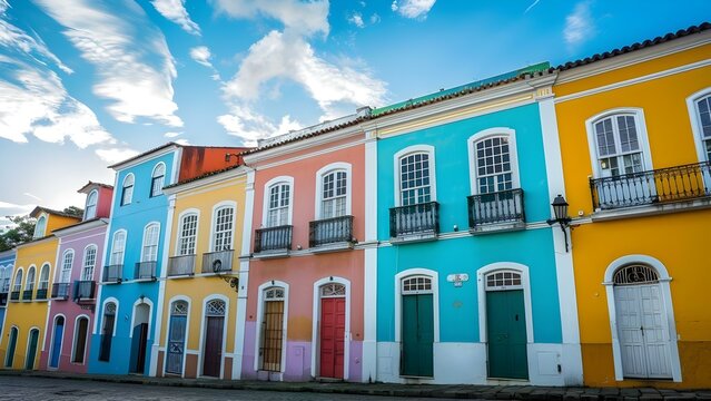 Exploring Salvador Bahia: A Vibrant Display of Colorful Architecture, Afro-Brazilian Heritage, and Scenic Beauty. Concept Salvador Bahia, Colorful Architecture, Afro-Brazilian Heritage