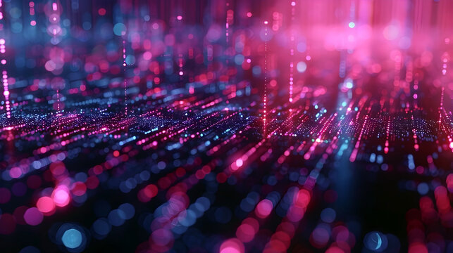 Glitchy Exposure of Sensitive Digital Data Breach in Futuristic Minimalist Landscape