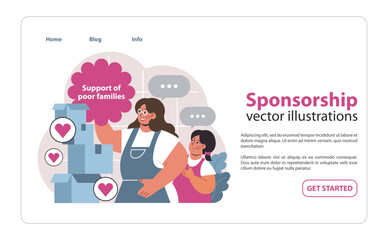 Family support initiative. Flat vector illustration