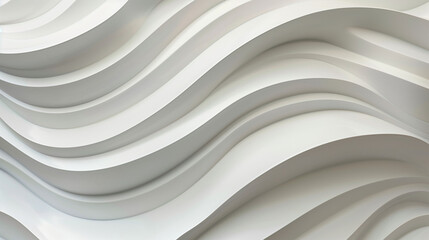Elegant White Waves: Abstract 3D Textured Background