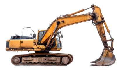 excavator isolated on a transparent background