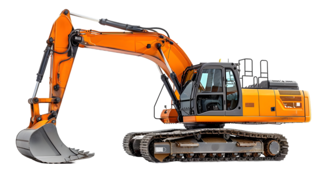 excavator isolated on a transparent background - Powered by Adobe