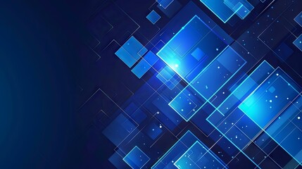 Abstract elegant blue square technology and bright color background