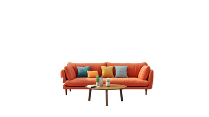 Interior design concept furniture for living isolated on a transparent background
