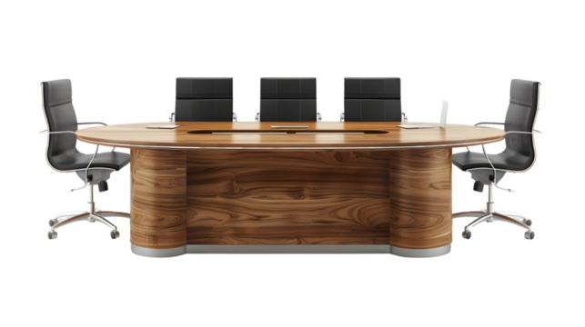 office conference table isolated on a transparent background