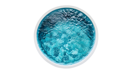 Top view of circular pool isolated on a transparent background