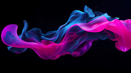 Obraz premium a composition of blue, pink, and purple liquid gracefully flowing on a black background
