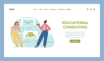 Consultation in education. Flat vector illustration