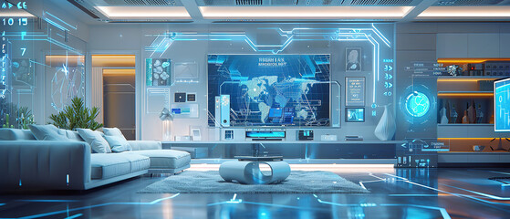 concept for smart home, internet of things, with empty copy space
