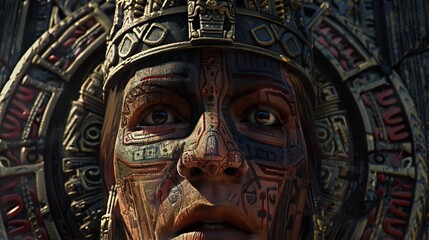 Abstract Portrait of Mayan, Tribal, Moon

