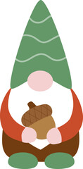 Fall Gnome vector.
Autumn Harvest gnome svg.
Thanksgiving gnome with acorns vector.