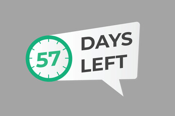 57 days to go countdown template. 57 day Countdown left days banner design. 57  Days left countdown timer
