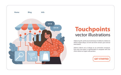 Touchpoints concept. A visual mapping of customer interaction points.