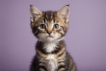 Obraz premium American Curl kitten looking at camera, copy space. Studio shot.