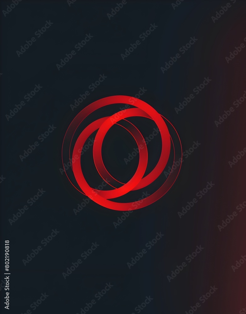Poster logo design, red gradient color scheme, solid background, simple vector graphic of two intertwined r