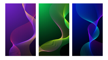 Gradient Futuristic Wave Background, Vector wallpaper, Modern colorful Texture