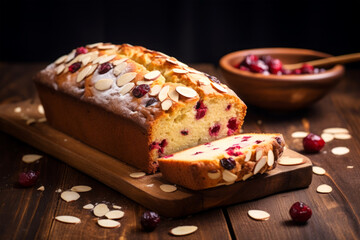 cranberry bread on background
