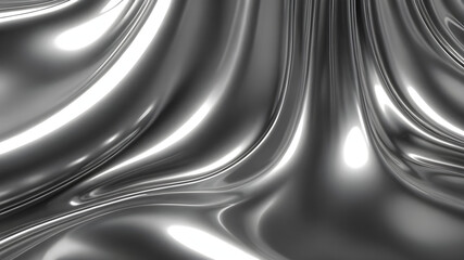 abstract shape silver metalic liquid