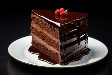 chocolate cake on background