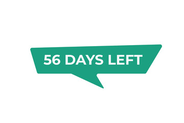 56 days to go countdown template. 56 day Countdown left days banner design. 56  Days left countdown timer
