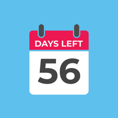 56 days to go countdown template. 56 day Countdown left days banner design. 56  Days left countdown timer

