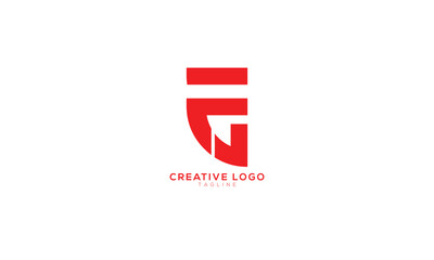 FG GF Abstract initial monogram letter alphabet logo design