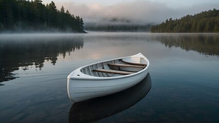 Boat Drifting on the Lake - Powered by Adobe