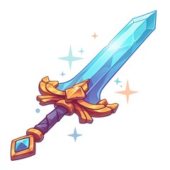 Obraz premium Magic sword on a white background 2D logo