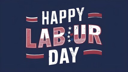 Patriotic Labor Day Banner with American Flag