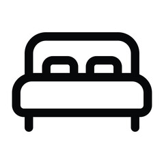 Simple Bed icon. The icon can be used for websites, print templates, presentation templates, illustrations, etc	