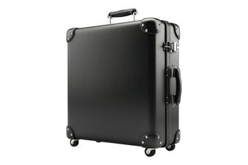 Black suitcase isolated on transparent background.