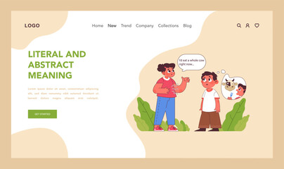 Literal and abstract meaning concept. Flat vector illustration
