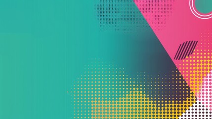 A chill vibe theme banner with soft neon pink, teal, yellow and black gradient colors, 80s retro, no trees
