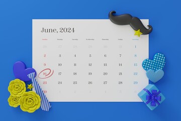 6月のカレンダー,父の日