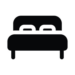 Simple Bed solid icon. The icon can be used for websites, print templates, presentation templates, illustrations, etc	