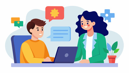 The company provided a preinterview coaching session for candidates with autism or social anxiety to help them feel more prepared and confident.. Vector illustration