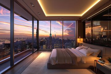 A penthouse suite designed for millionaires offers sweeping city views and ultra-modern amenities - epitomizing urban luxury living