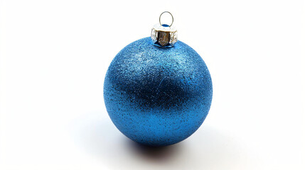 Blue Christmas ball isolated on white background