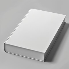 Modern minimalist white book on a gray background ideal for mockup designs and creative presentations
