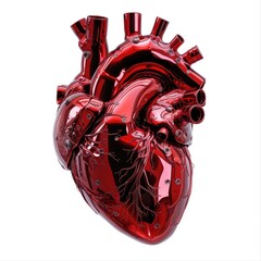 Naklejka premium 3d image of the Heart, high-tech technology, white background