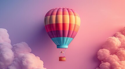 Fototapeta premium Hot air balloon ride over the clouds.