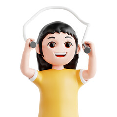 Playful Girl Playground Participant 3D Icon Illustration